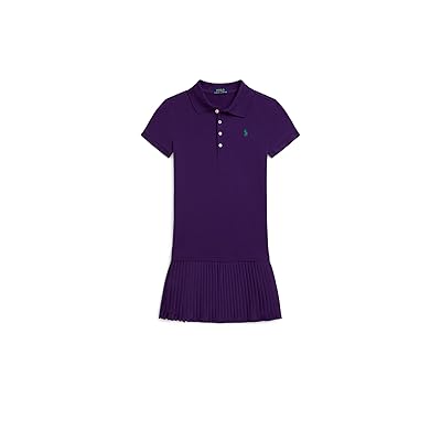 Polo Ralph Lauren Kids Pleated Stretch Mesh Polo Dress (Big Kid) Girl