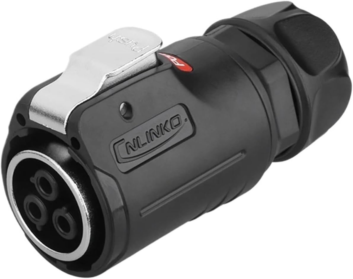 1Pcs M24 IP68 Waterproof Panel Mount Connector 3P 4P 10P 12P 19P 24Pin Industrial Connectors for Power Signal Device(Plug only,10P)