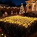 JOYIN 100 LED Christmas Net Lights,4X 6FT Christmas Mesh Lights with 8 Modes, Connectable, Waterproof for Bushes Trees Yard Indoor Outdoor Xmas Decorations (Warm White)