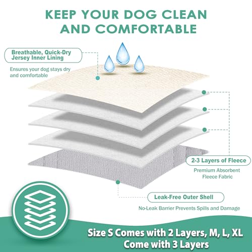 Image of 5 Pack Dog Diapers Male Reusable Belly Bands Washable for Large Male Dogs, High Absorbency for Puppy & Doggy, Size XL