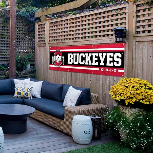 Pancarta Ohio State Buckeyes lona resistente con acabados reforzados 5