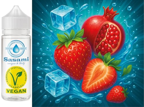 Granada Fresa Ice Sasami 100ml, aroma concentrado frutal y vegano para vapeo DIY