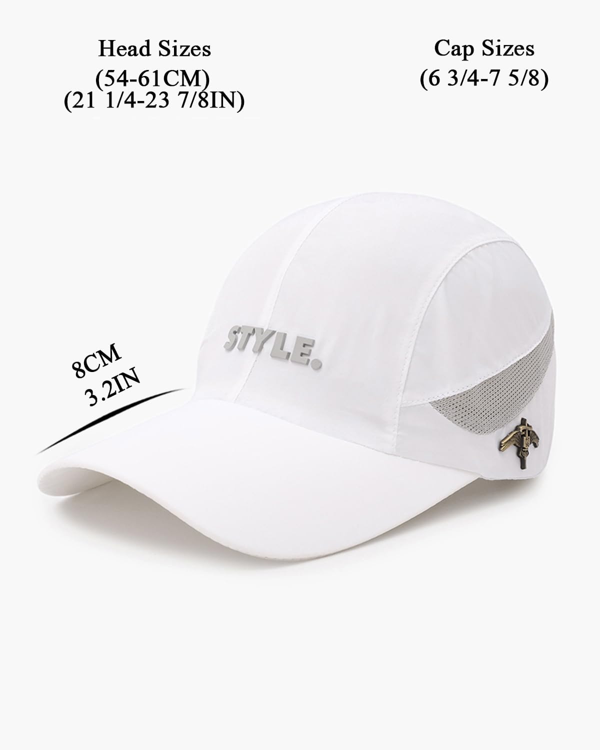 Baseball Cap Quick Dry Mesh, Women Quick Drying Baseball Cap Sun Hats, Men Quick Dry Baseball Cap for Golf (White)