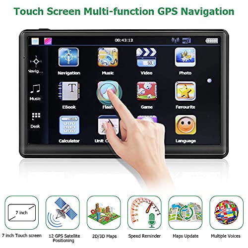 7 Inch Sat Nav UK for Car/Truck, 2025 Free Lifetime Maps, Speed & Low Bridge Warnings, 3D/2D Navigation, 8GB Storage, MP3/MP4 Player, FM Transmitter, Voice Guidance in 30 Languages (X20-2) - Image 2