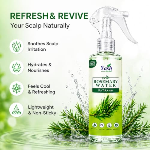 Image of Yash Herbal Rosemary Water Spray for Hair Growth, 110 ml | Pack of 3