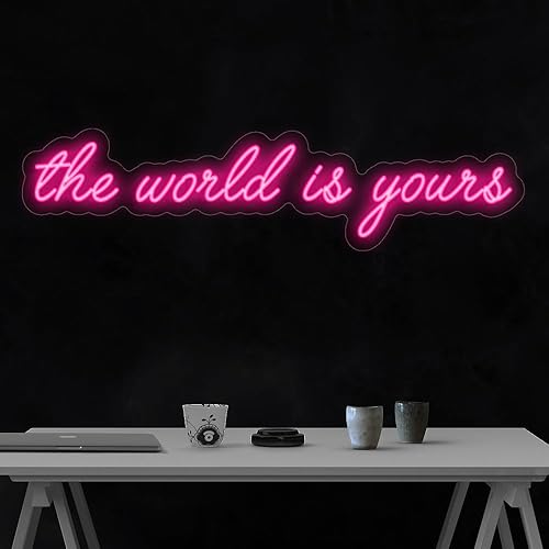 Letrero de neón LED The World is Yours fabricado en Estados Unidos
