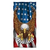 American Eagle USA Flag Beach/Shower Towel by Dawhud Direct