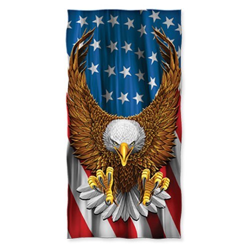 Dawhud Direct American Eagle USA Flag Beach/Shower Towel