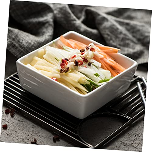 Plats à sauce carrés céramique blanche lot de 2 ramequins condiments