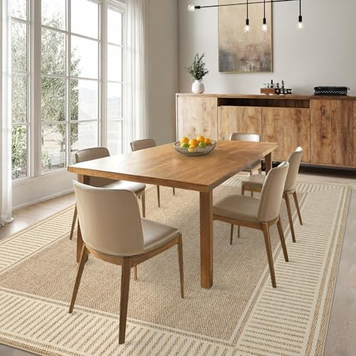 Tapete lavable GarveeHome 5x7 beige para sala miniatura 2