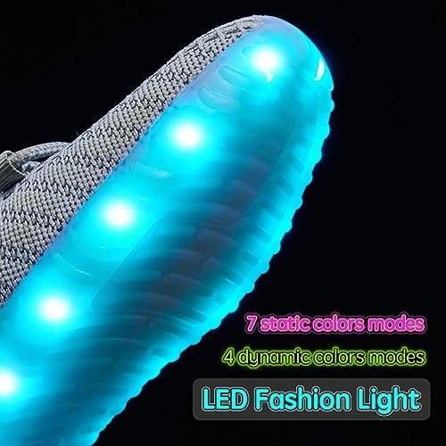 Image of Light Up Shoes for Women Men, Unisex USB Charging LED Shoes Adult Halloween Mesh Upper Glowing Luminous Trainers Dancing Flashing Sneakers