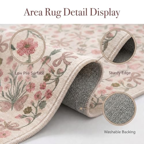 Tapete decorativo Beige 5x7 pies Boho miniatura 5