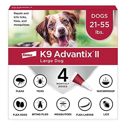 K9 Advantix II Large Dog Vet-Recommended Flea, Tick & Mosquito Treatment & Prevention | Dogs 21 - 55 lbs. | 4-Mo Supply Cover