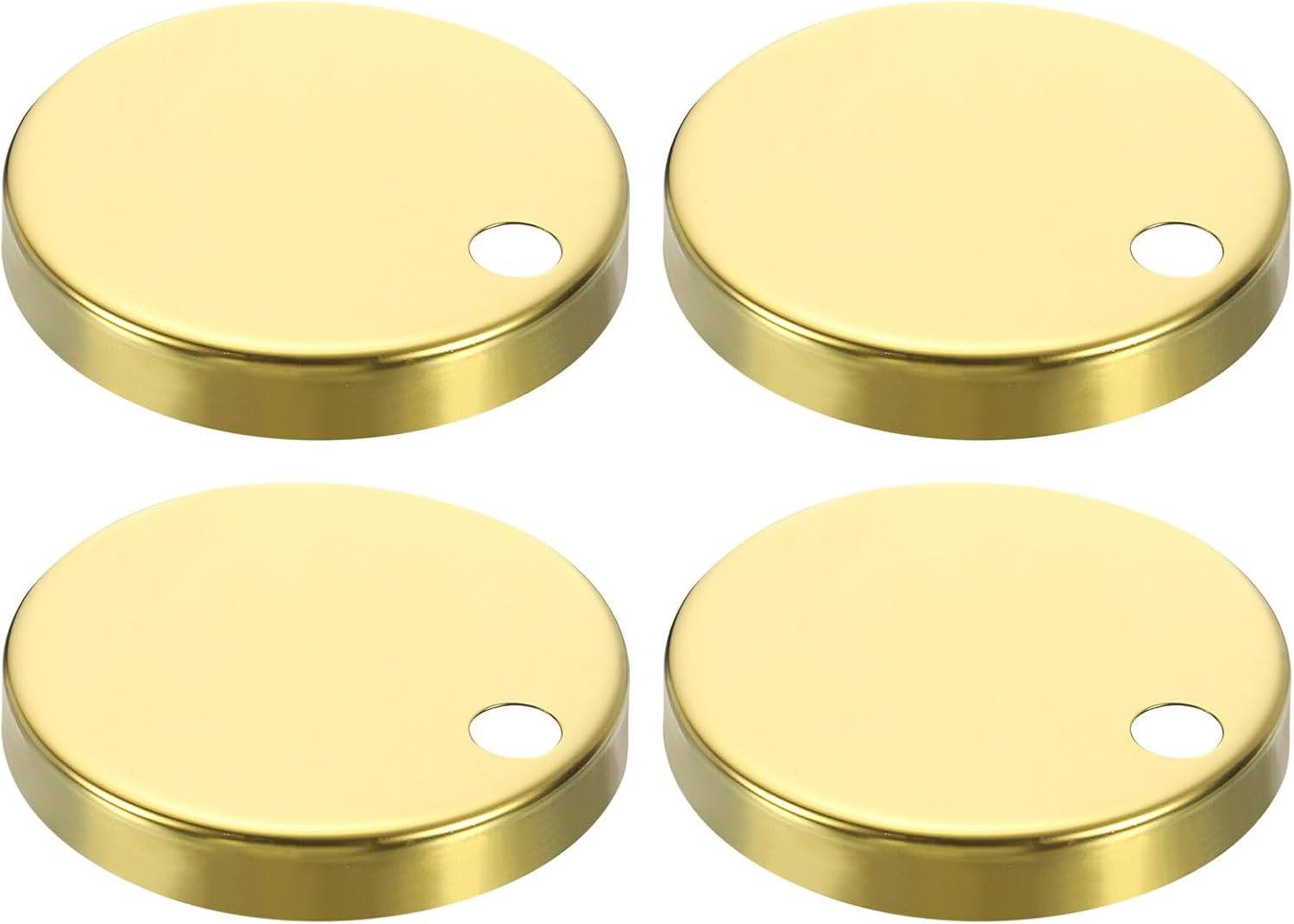 uxcell 4Pcs Toilet Seat Hinge Cover, 60mm Stainless Steel Toilet Pan Top Fixing Decorative Covers, Toilet Seat Hinge Fixings Covers Toilet Hardware, Gold