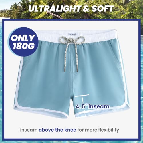 Image of maamgic Mens Boys Short 80s 90s Vintage Swim Trunks with Mesh Lining Quick Dry Swim Suits Board Shorts
