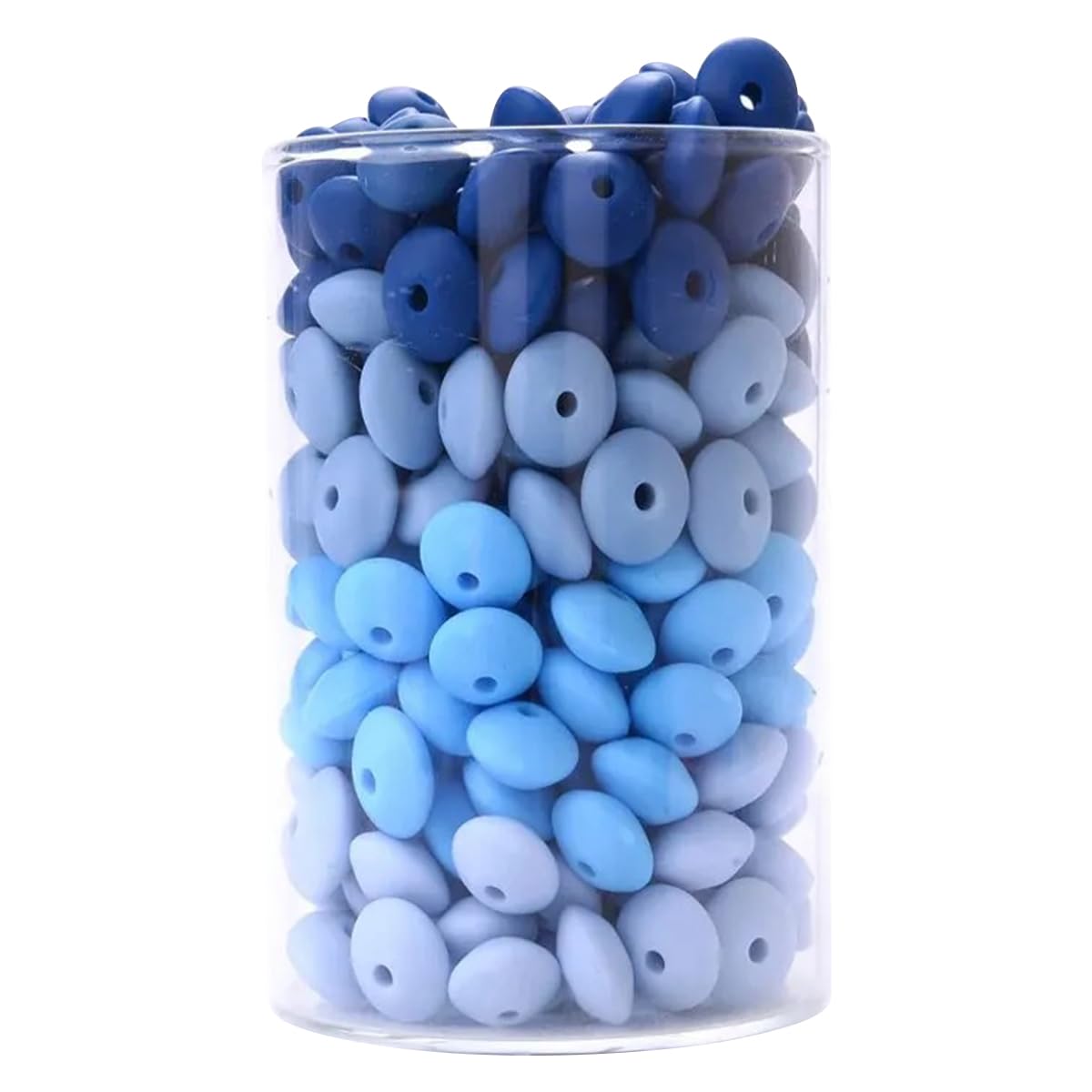 Perles en silicone 12 mm de forme lentille, intercalaires durables pour création de bijoux