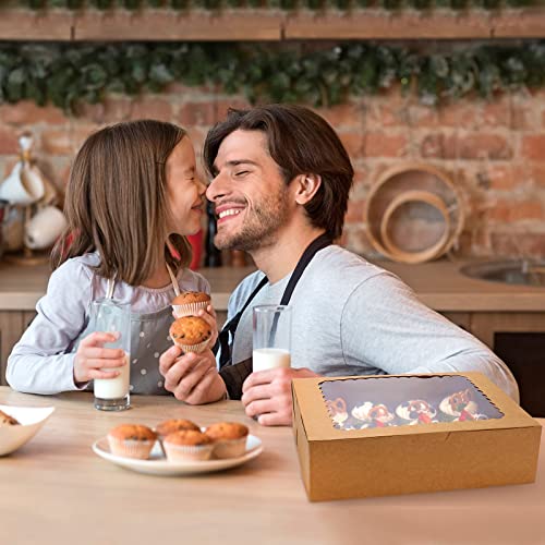 Tcoivs 6-Set Cupcake Boxes Hold 12 Standard Cupcakes, Brown Cupcake Containers With Windows And Inserts, Cupcake Carrier, Food Grade Kraft Cupcake Holders #TOP4
