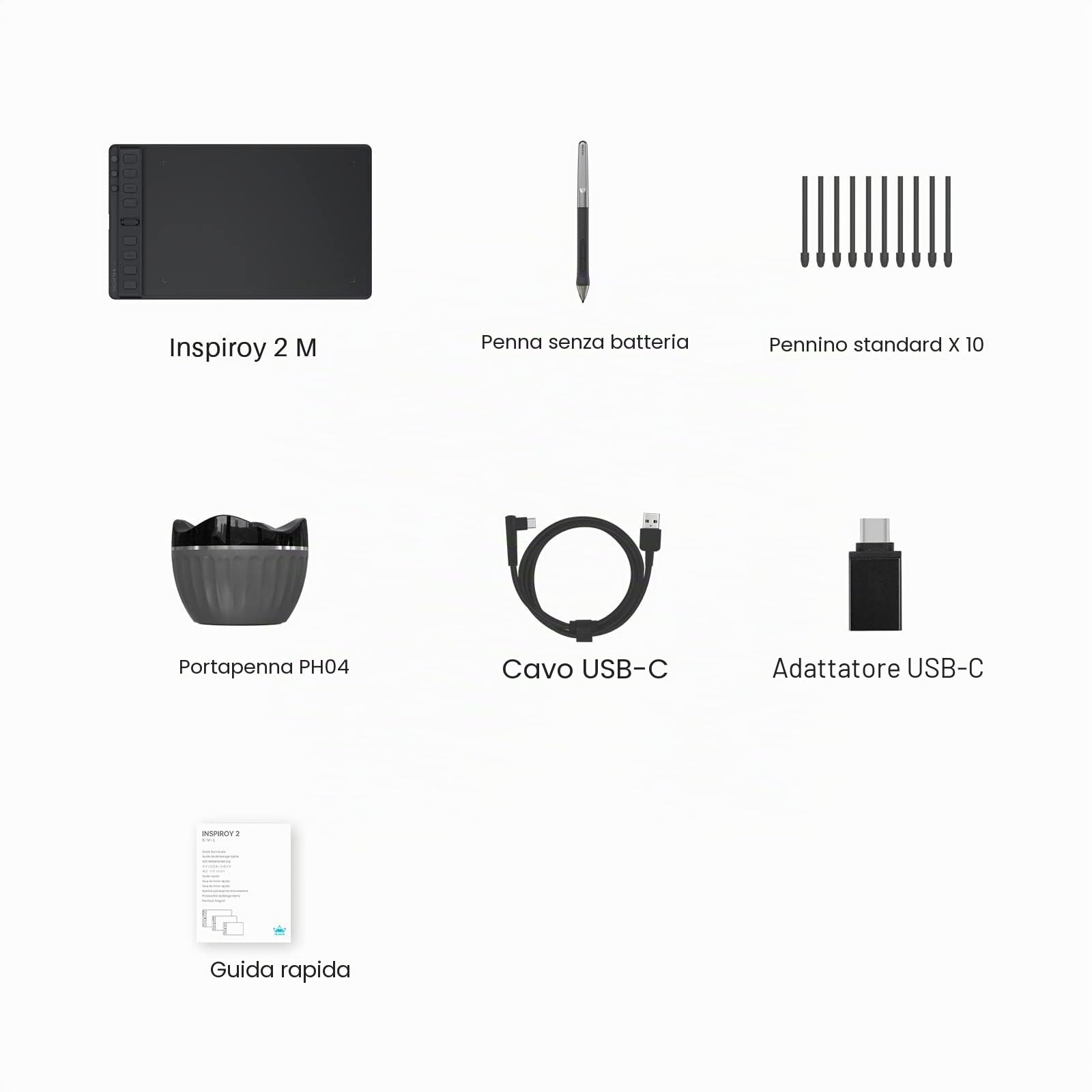 HUION Tavoletta nera di disegno di H951P con 8 chiavi espresse programmabili