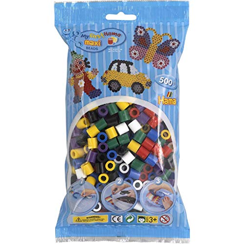 Hama - 8470 - Loisirs Créatifs - Sachet 500 Perles à Repasser - Taille Maxi - Vives