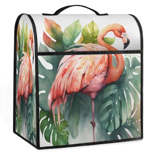 Coffee Maker Cover Watercolor Flamingo Kitchen Appliance Covers Small Appliance Covers Blender Cover Juicer Cover Dust Covers for Kitchen Appliances with Top Handle and Pockets,Washable,B170