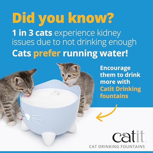 Catit PIXI Cat Drinking Fountain, Running Water Fountain, White - 7