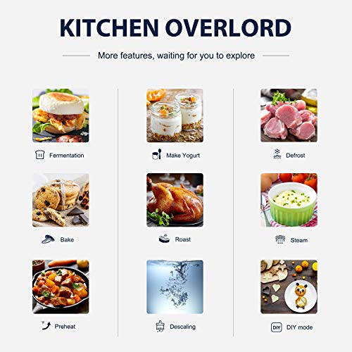 Vestaware Steam Toaster Oven, 32QT Smart Convection Oven LED Display Wall Oven with 5 Predefined Programs/4 Menus with 32 Predefined Recipes/DIY modes Includes Baking Pan Grill Rack Mitts, 1800W