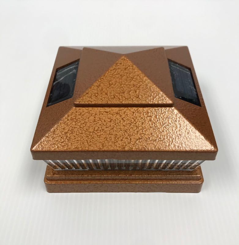 2-Pack Solar Hammered Bronze Finish Post Deck Fence Cap Lights for 6