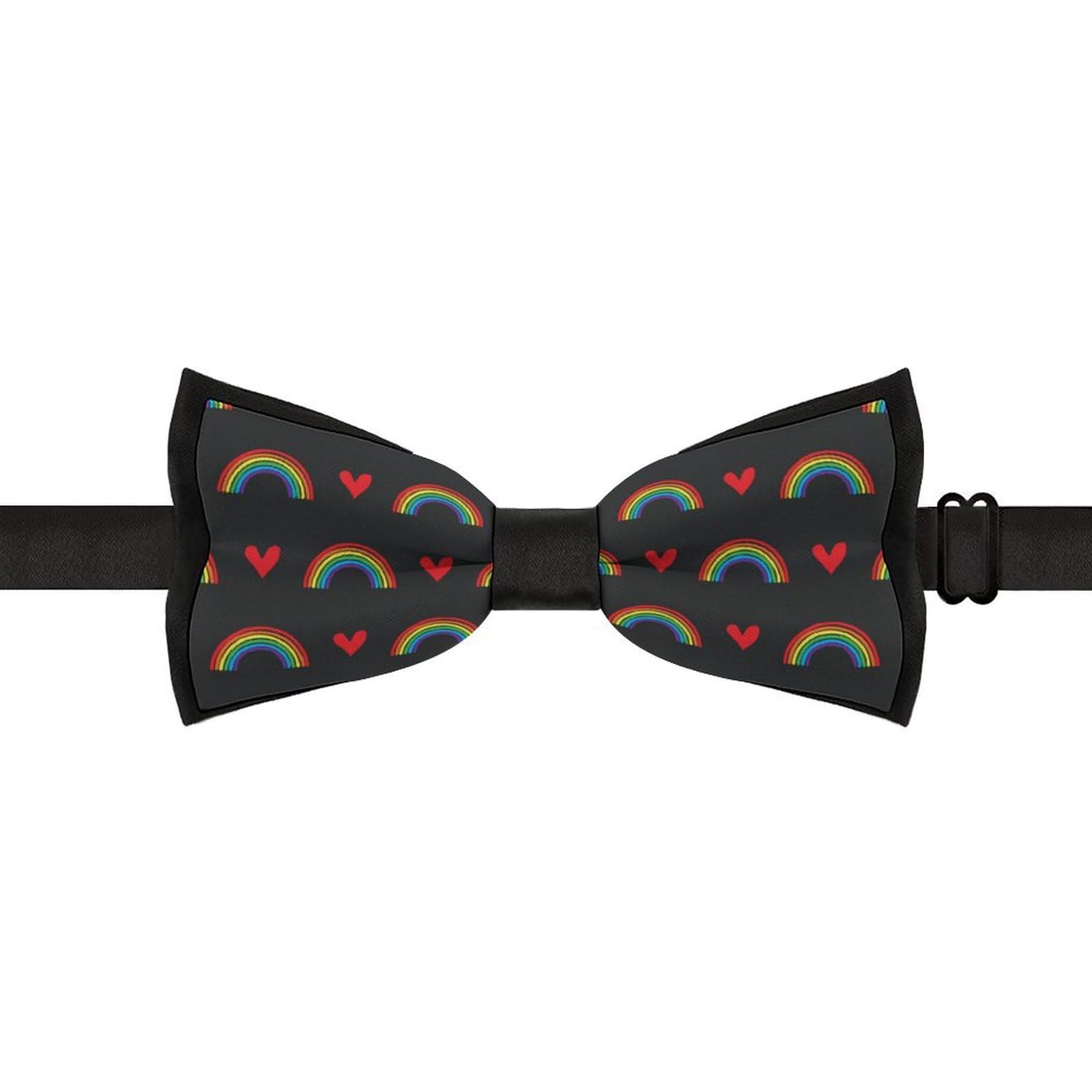 GoasNei LGBTQ Pride Month Rainbow Gay Bow Tie for Men Adjustable Necktie Funny Tie Neck Ties for Weddings Party
