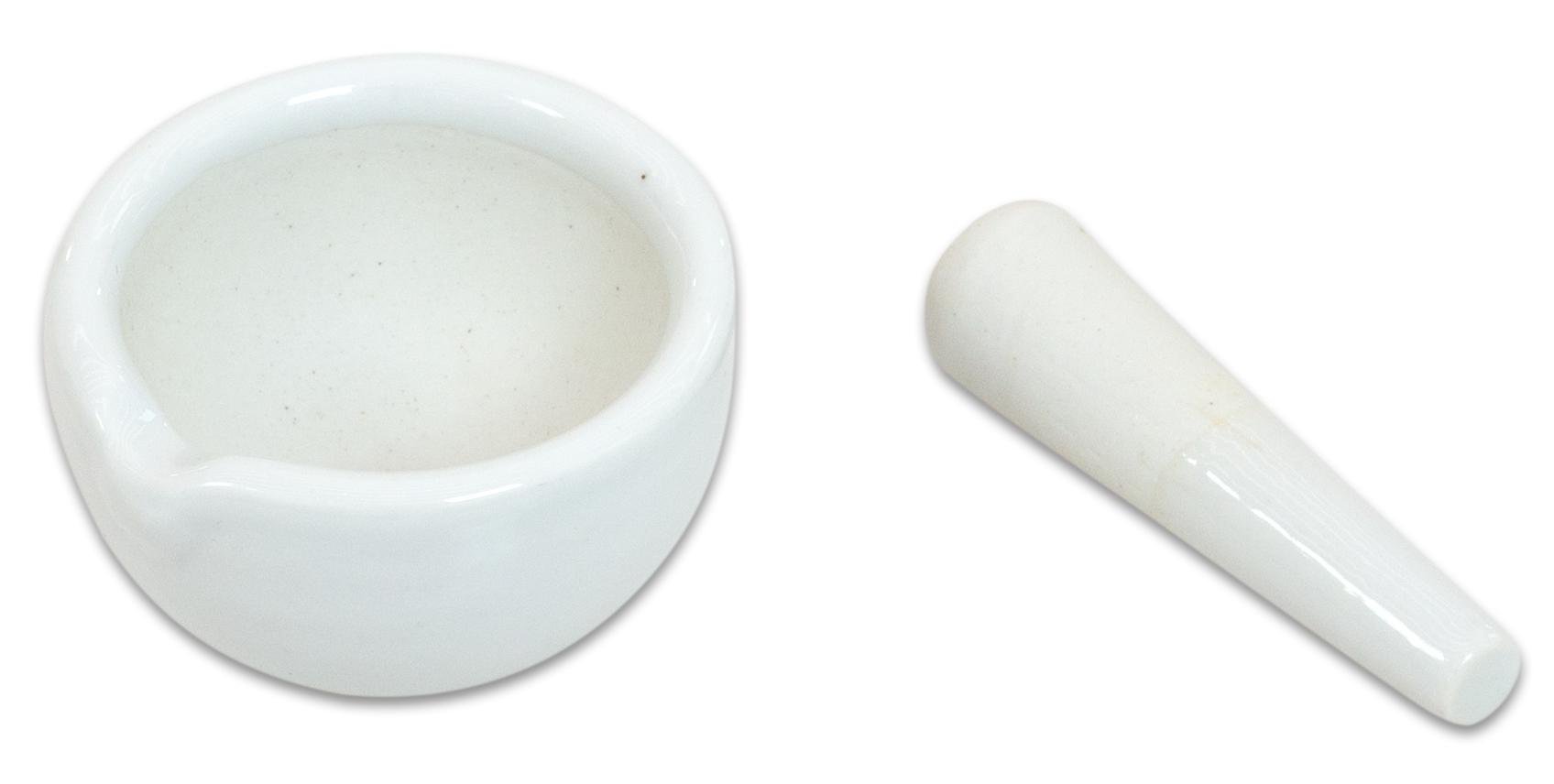 Betzold Mörser mit Pistill - 50 ml Reibeschüssel Stößel Keramik-Mörser