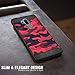 CasesOnDeck Case Compatible with LG G7 / LG G7 ThinQ -Flexible and Durable Shock Material Carbon Fiber Accents and Designs (Red Camo)
