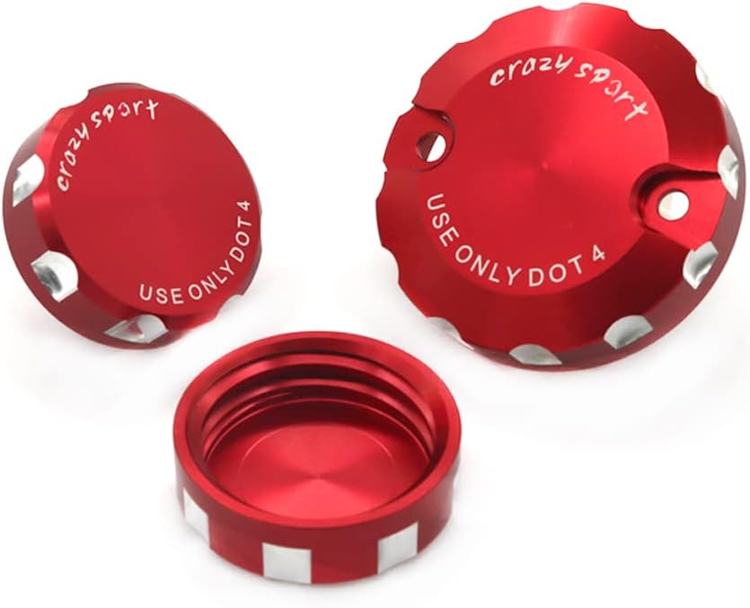 crazy sport Brake Clutch Fluid Reservoir Cover Fits For DUCATI V2 V4 Panigale 959 1299 1199 Monster 1100/S EVO 1200/S/R 1198 1098 848 Hypermotard 1100 Master Cylinder Cap Motorcycle (Red)