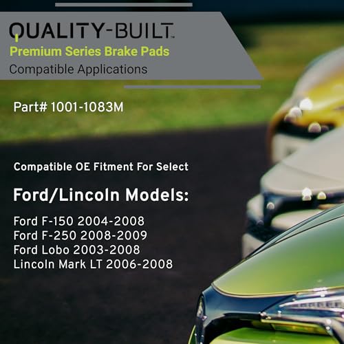 Image of QUALITY-BUILT Front Semi-Metallic Brake Pads, Premium 1001-1083M, Compatible with 2003-2009 Ford /Lincoln (F-150,F-250,Lobo,Mark LT)