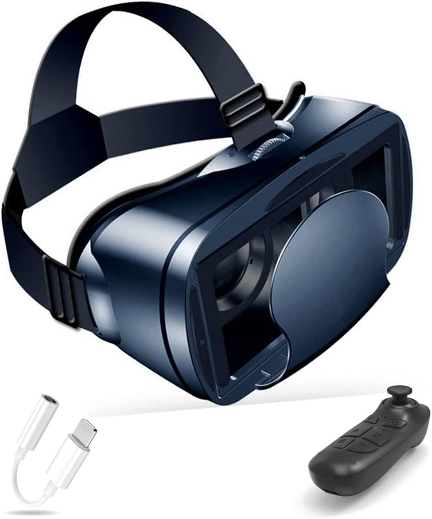 VR Glasses, Virtual Reality Headset, VR Headsets Support Android and IOS, Bluetooth Connection for iPhone 13 Pro Max/13 Pro/13/12/11, for Samsung Galaxy S21, Huawei, Xiaomi ( Color : C , Size : Ios )