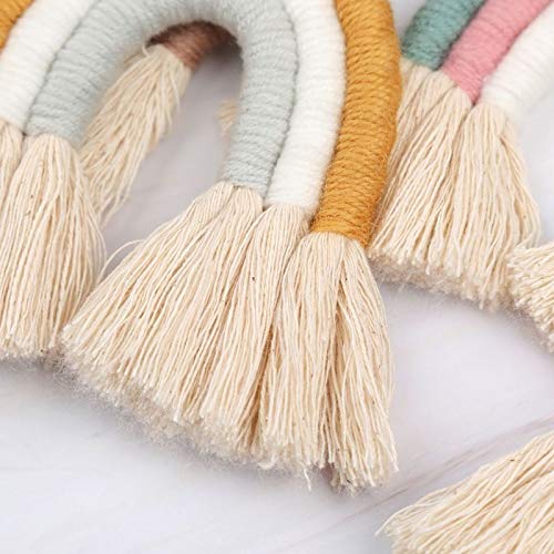 Hongtai Wevende regenboog sleutelhangers voor vrouwen handgemaakte sleutelhouder sleutelhanger macrame tas charme auto hangende sieraden geschenken (Color : KEY44) - Image 3