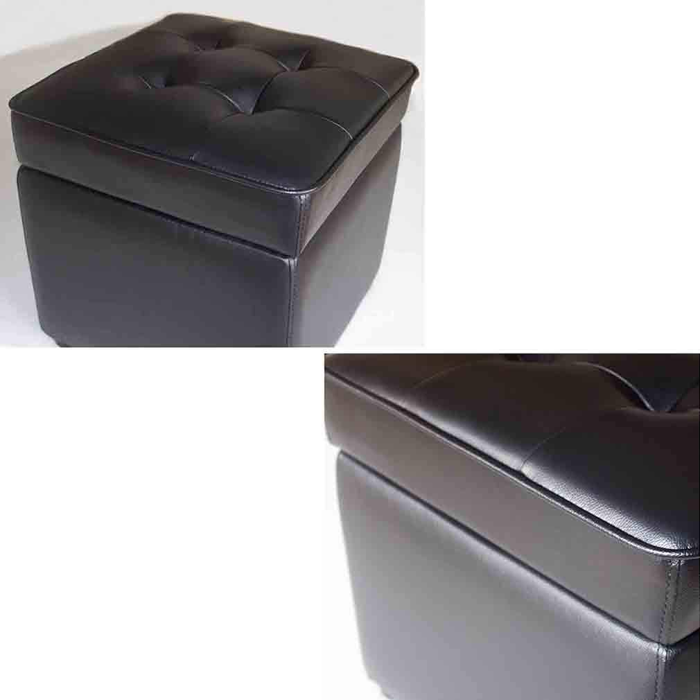 Pouf Contenitore Color caffè in Similpelle Imbottito, Panca Cubica con Cerniera per Soggiorno, Camera da Letto E Ufficio, Comoda E Durevole Soluzione Multifunzionale per Sedersi,Wine Red