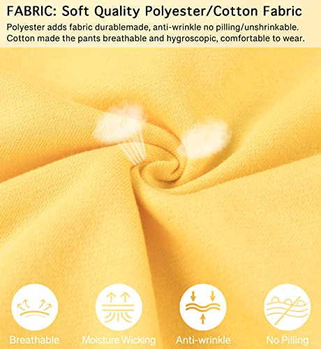 Alaviking Kids Sweatpants Sport Jogger Pants Drawstring Elastic Waist Athletic Pants For Boys Or Girls 3-12 Years 3-12 Years(Yellow-Xs) #TOP2