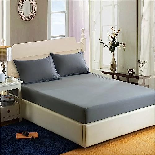 Image of Filo Magico 200 Thread Count 100% Egyptian Cotton Fitted Sheet - 16"/40cm Extra Deep Fitted Bed Sheet - Luxury Ultra Soft Bottom Sheet - Deep Pocket Stretches Up to 16" (Charcoal, Double), FM-40-FS