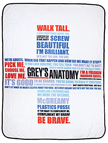 Surreal Entertainment Grey's Anatomy Blanket Quote Cross Super Soft Fleece Plush Throw Blanket 46" x 60"