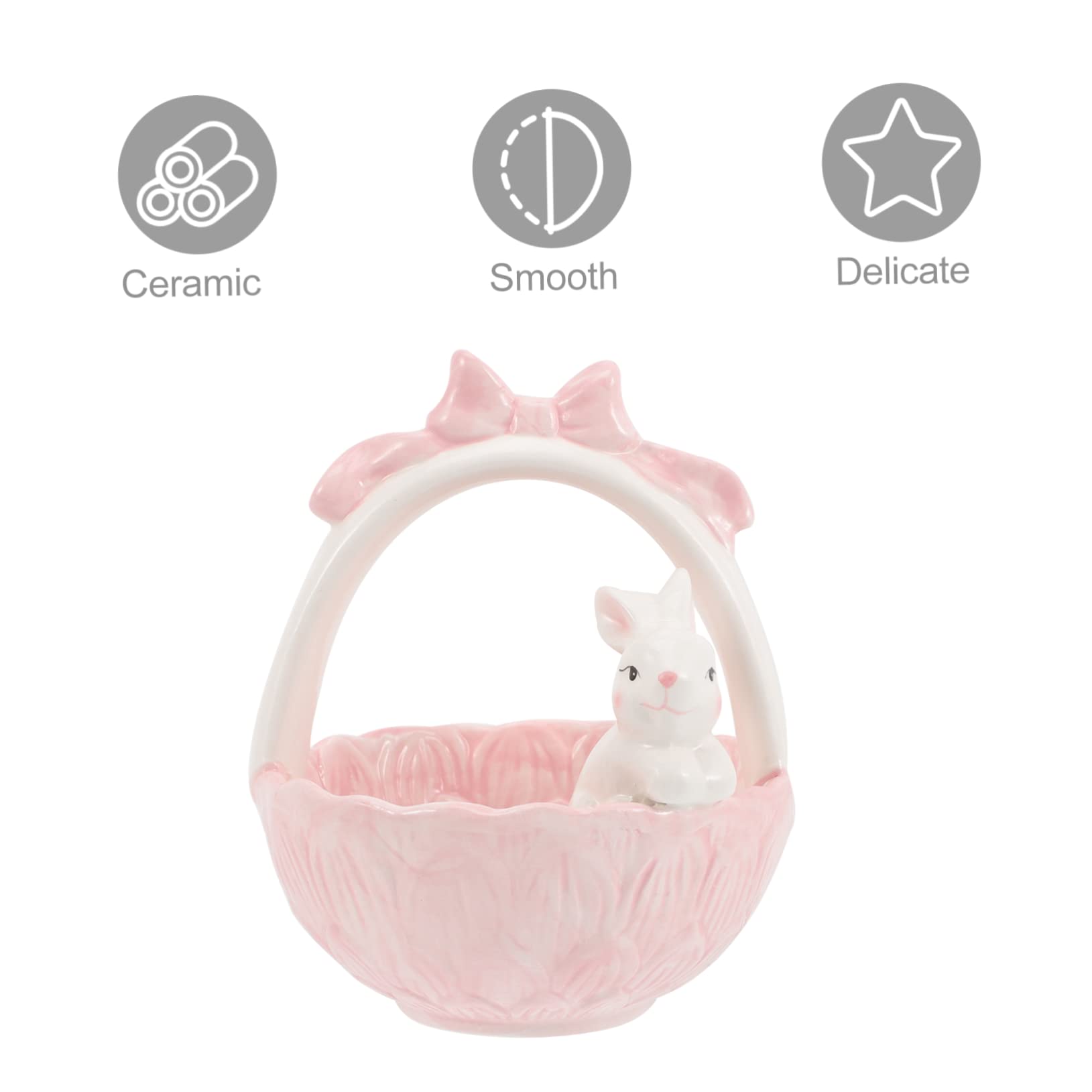 Cabilock 2 Pz cesto di Pasqua bonbon ciotola di caramelle coniglietto bidone easter bunny easter basket piccole statue di conigli da scrivania decorazione della statua di coniglio ceramica