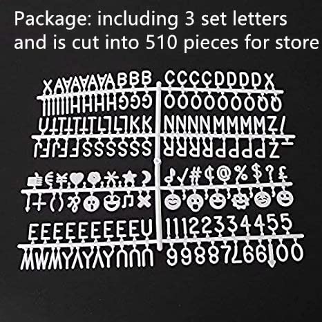 510 Pieces Characters Plastic Letter Set For Changeable Felt Letter Boards Approximately 3/4 Letters, Including Numbers, Symbols For Changeable Letter Boards, Off-White #TOP4