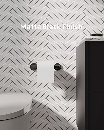 Wzkaly Matte Black Toilet Paper Holder Sus 304 Stainless Steel Adjustable Tp Large Mega Roll Holder Wall Mounted Toilet Tissue Holder For Bathroom #TOP3