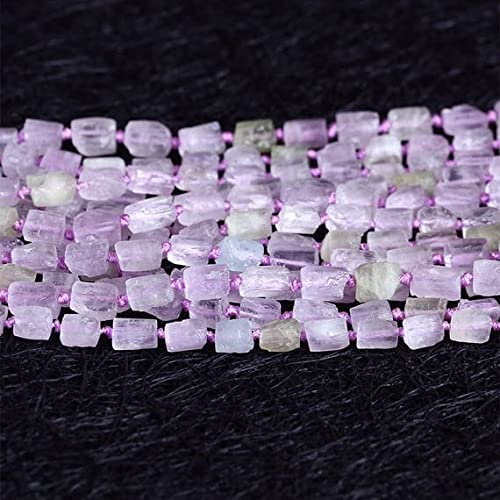 Kunzite rose naturelle en perles pépites brutes facettées de 6 à 9 mm pour création bijoux unique