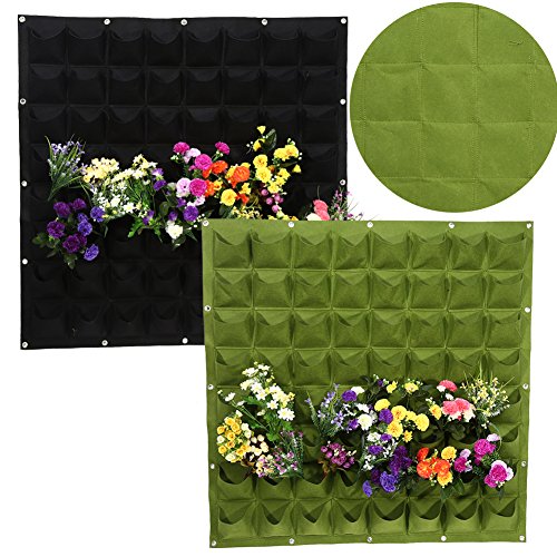 72 Poches Vert Mur Fleurs En Feutre à Suspendre Sacs Sac Croissance Plante Intérieur Extérieur