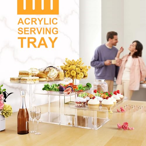 Upgraded Dessert Table Display Set, Acrylic Cupcake Buffet Dessert Risers Stands, Tier Serving Trays Holder for Weddings Baby Shower Tea Party - Image 8