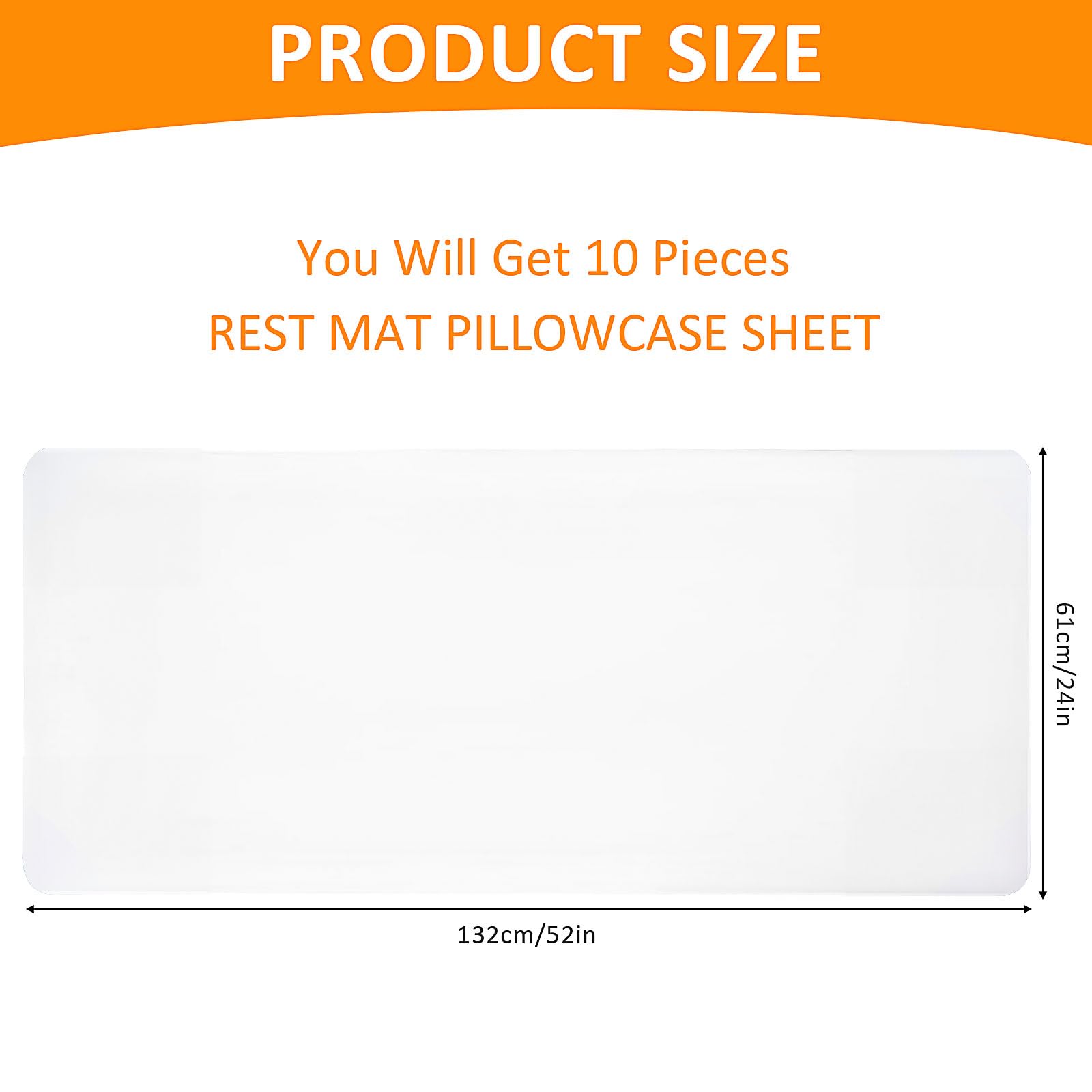 10 Pcs Daycare Nap Mat Sheet, 130 x 60 cm Standard Size Day Care Cot Sheets, Soft Breathable Daycare Rest Mat Cover Fitted for Boy Girl Classroom Nursery Kindergarten Kid Sleeping, White - Image 2