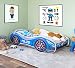 Produktbild Alcube® Autobett 70x140 cm PKW Polizei mit Lattenrost und Matratze MDF beschichtet - mit Motivfolie beklebtes Spielbett Kinderbett 140x70 cm für kleine Polizisten - Blau
