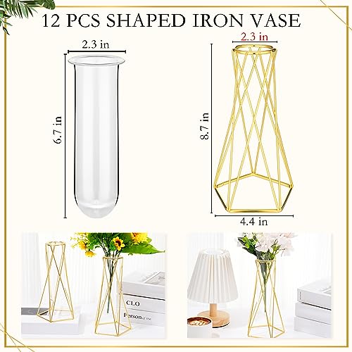 Vase moderne de 22 cm avec structure dorée pour embellir votre bureau