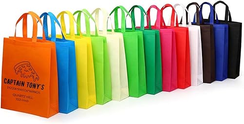 Miniatura 5 de Bolsas de mano no tejidas reutilizables de encargo del bolso de compras del supermercado personalizadas con su logotipotexto del negocio