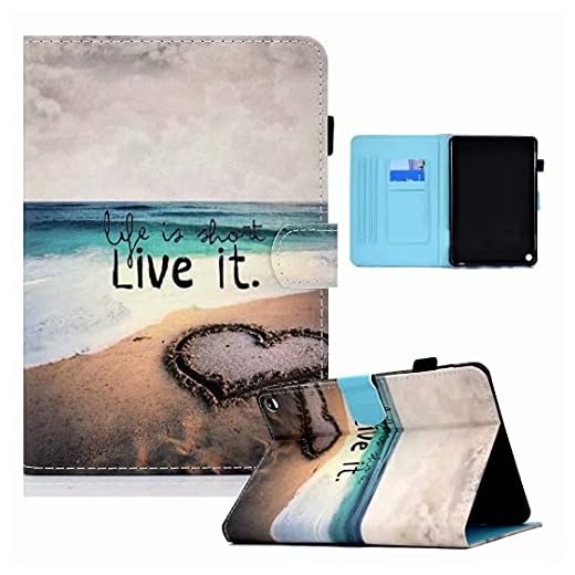 Fodral till Samsung Galaxy Tab A 10.1 2016 fodral SM T580/T585 – [hörnskydd] premium veganskt läder folio stativskydd, auto vakna/sömn kärlek