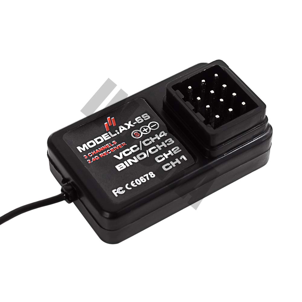 INJORA Telecomando RC Car con ricevitore, 2,4 GHz, 4 canali, radio radiocomandata radiocomandata con ricevitore per RC Car RC Barca